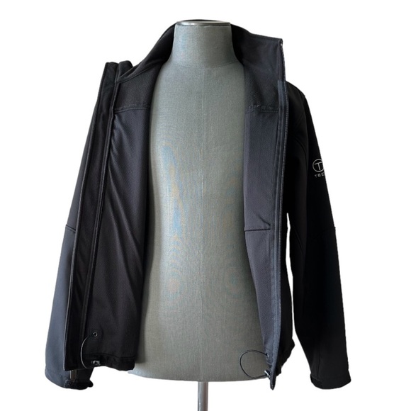 Men’s Windbreaker TUMI T-Tech Black Insulated Jacket Zip Up Collar Jacket Size L - Picture 4 of 10